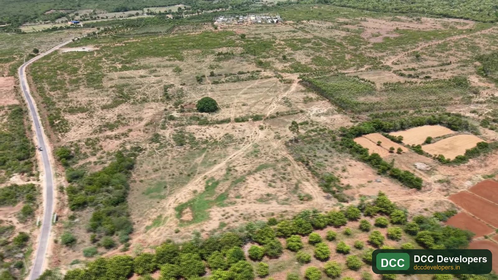 Drone view of Pannur land and surroundings