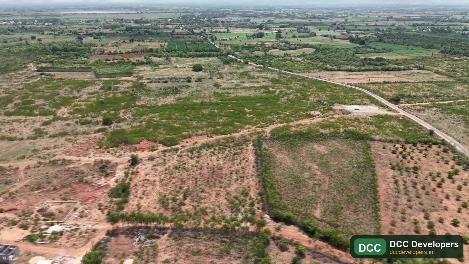 Roads and greenery around the Pannur parcel